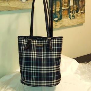 Burberrys BLUE LABEL Black Nova Check Shoulder / Tote/ Bucket Bag